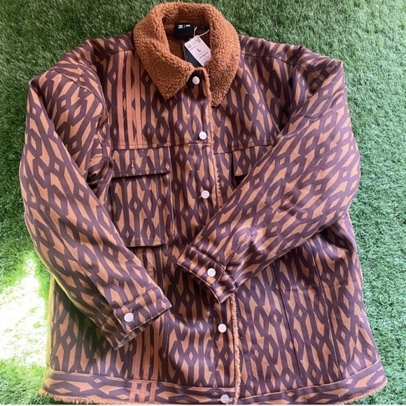 Nwt ICY PARK - DENIM MONOGRAM JACKET (ALL GENDER) Size L - Picture 2 of 6